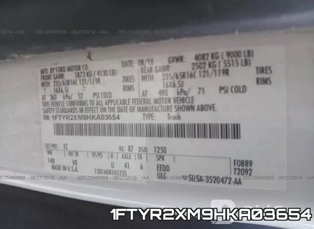 1FTYR2XM9HKA03654 фото 10