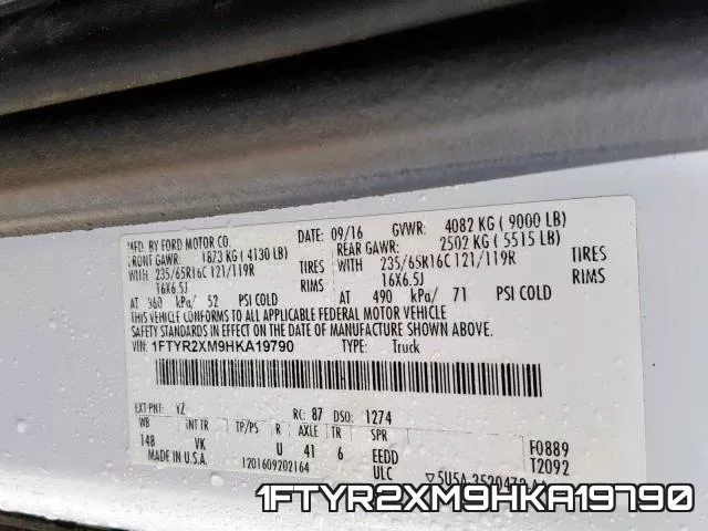 1FTYR2XM9HKA19790 фото 2