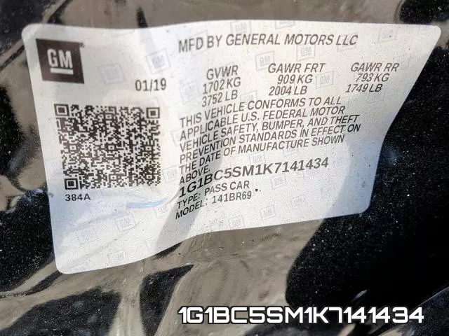 1G1BC5SM1K7141434 фото 2