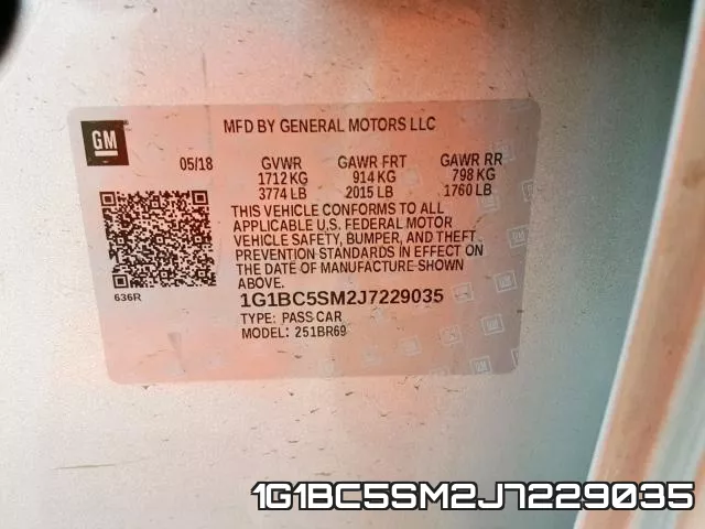 1G1BC5SM2J7229035 фото 2
