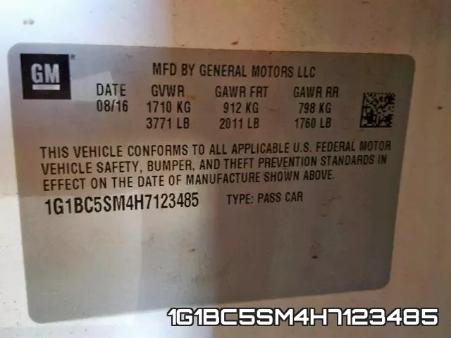 1G1BC5SM4H7123485 фото 2