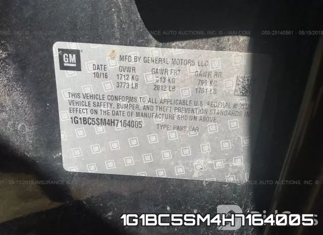 1G1BC5SM4H7164005 фото 9