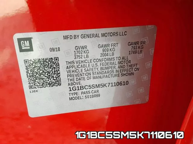 1G1BC5SM5K7110610 фото 2