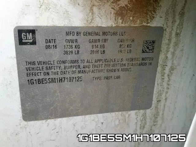 1G1BE5SM1H7107125 фото 2