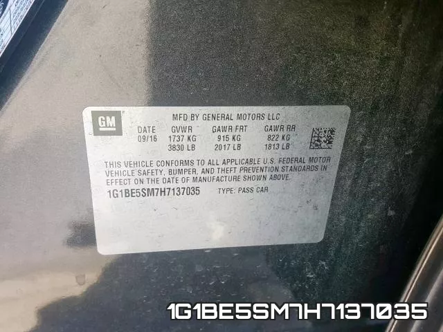 1G1BE5SM7H7137035 фото 2