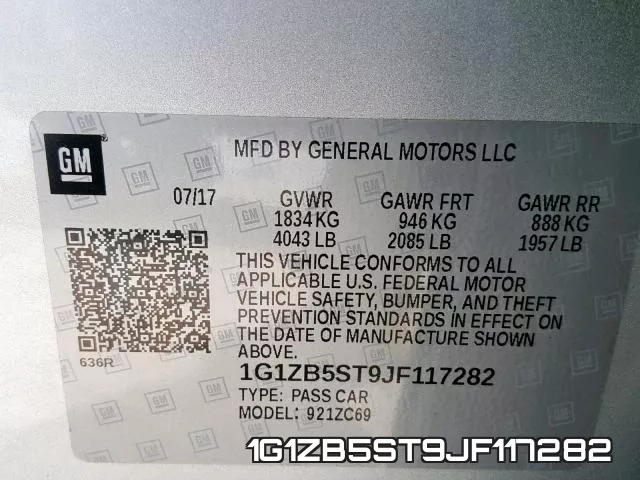 1G1ZB5ST9JF117282 фото 2
