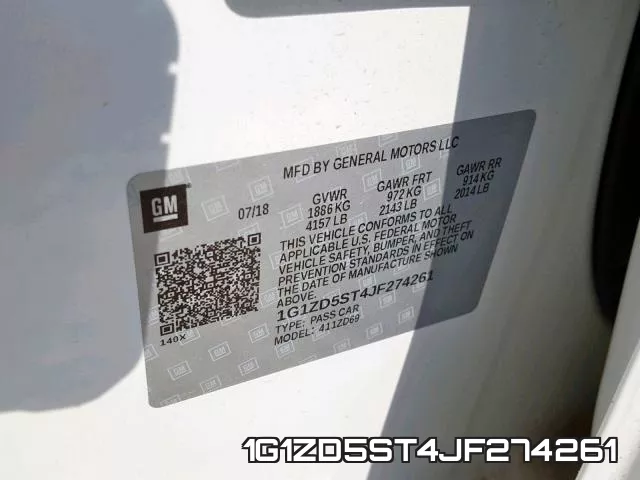 1G1ZD5ST4JF274261 фото 2