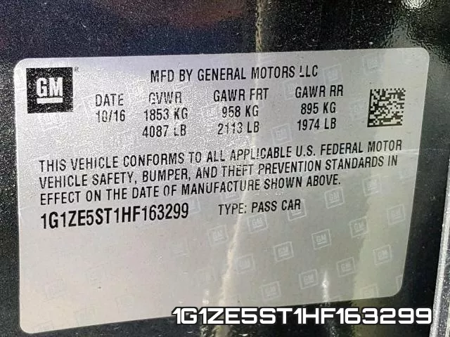 1G1ZE5ST1HF163299 фото 2