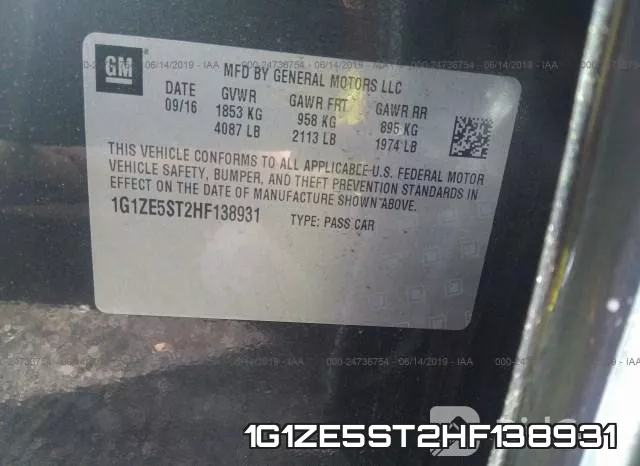 1G1ZE5ST2HF138931 фото 10