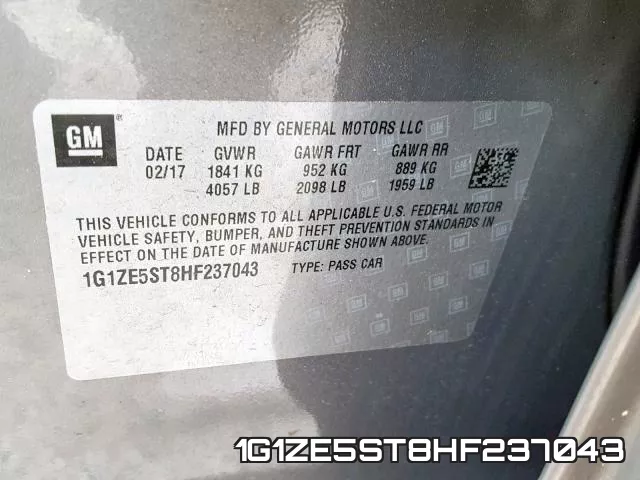 1G1ZE5ST8HF237043 фото 2