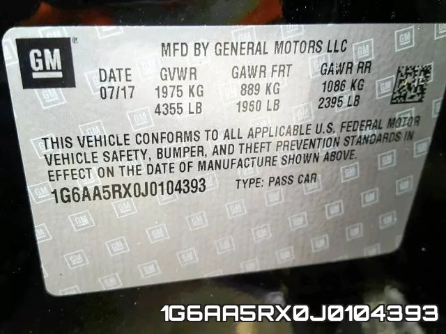 1G6AA5RX0J0104393 фото 2