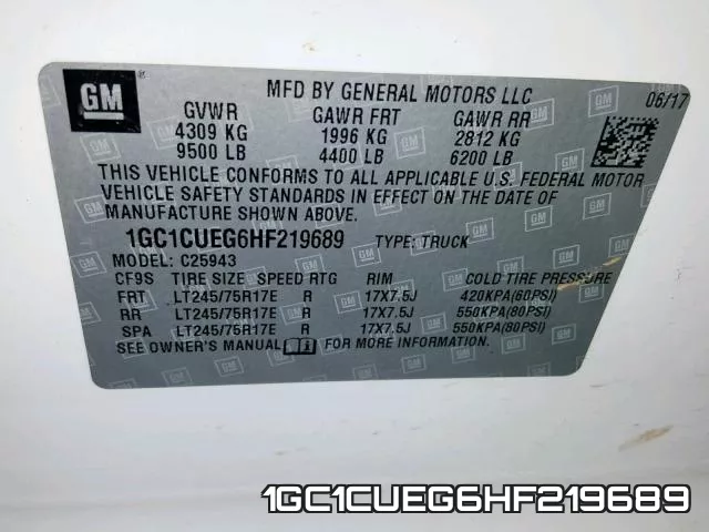 1GC1CUEG6HF219689 фото 2