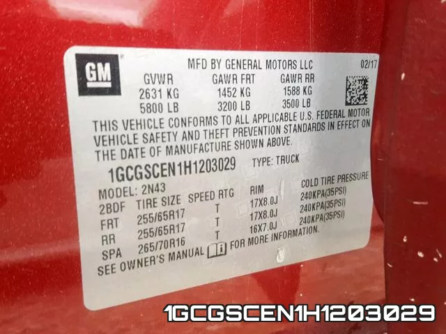 1GCGSCEN1H1203029 фото 2