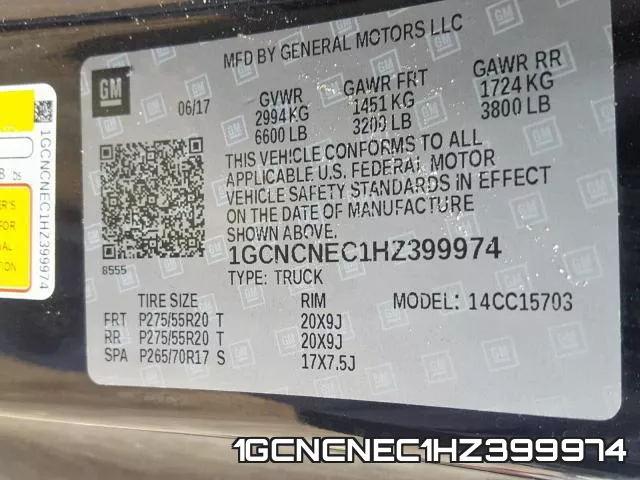 1GCNCNEC1HZ399974 фото 2