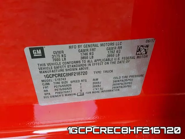 1GCPCREC8HF216720 фото 2