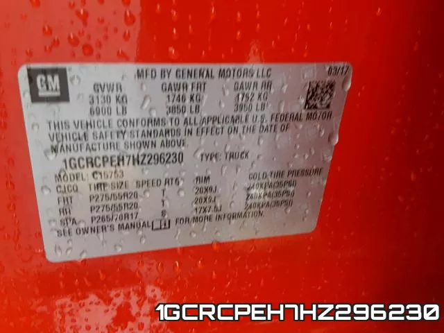 1GCRCPEH7HZ296230 фото 2