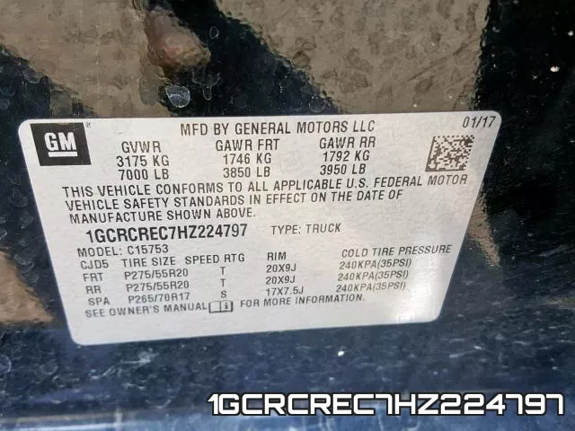 1GCRCREC7HZ224797 фото 2