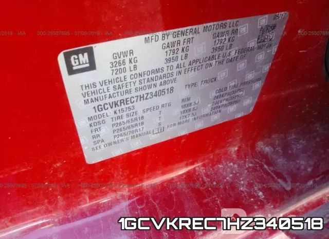 1GCVKREC7HZ340518 фото 9
