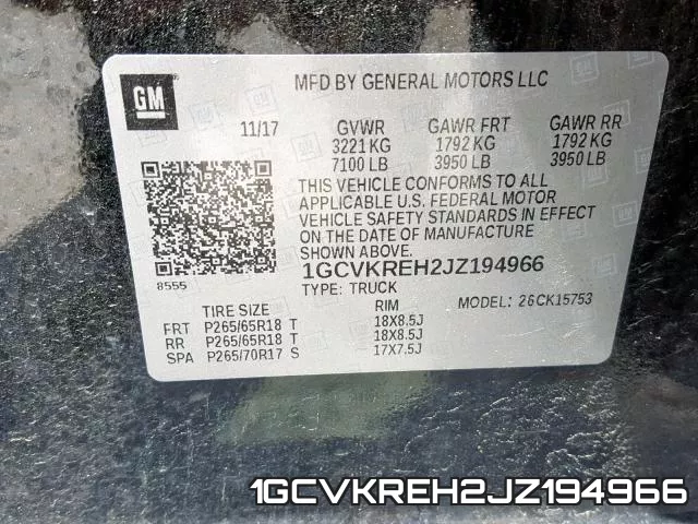 1GCVKREH2JZ194966 фото 2
