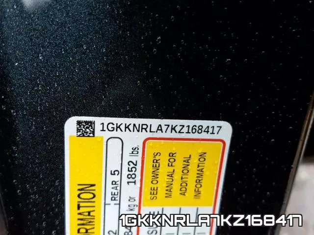 1GKKNRLA7KZ168417 фото 2