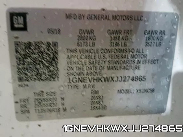 1GNEVHKWXJJ274865 фото 2