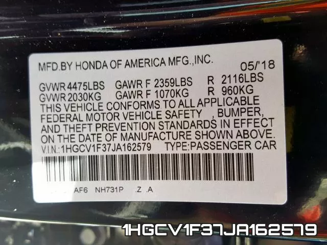 1HGCV1F37JA162579 фото 2
