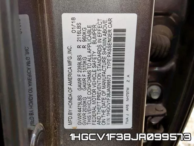 1HGCV1F38JA099573 фото 2