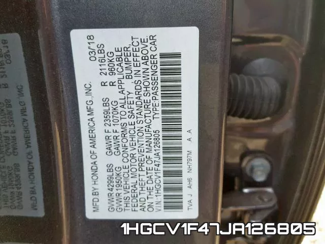 1HGCV1F47JA126805 фото 2