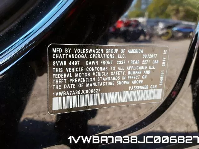 1VWBA7A38JC006827 фото 2