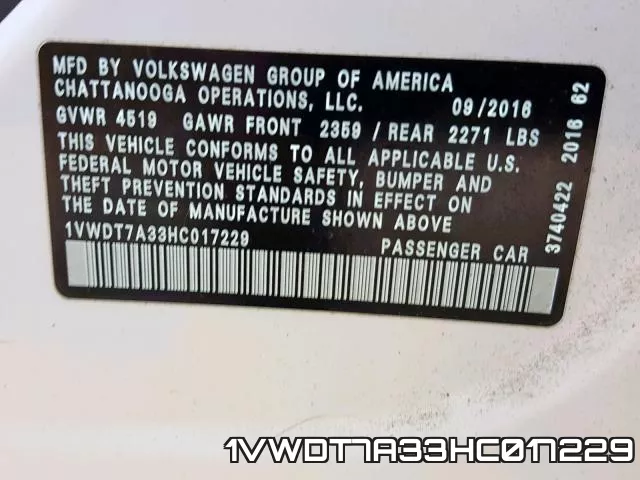 1VWDT7A33HC017229 фото 2