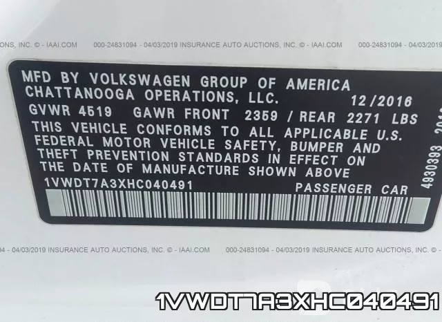 1VWDT7A3XHC040491 фото 10