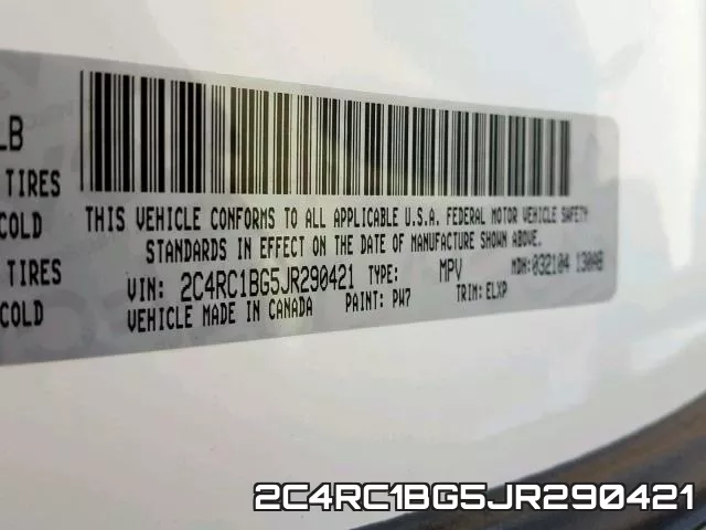 2C4RC1BG5JR290421 фото 2