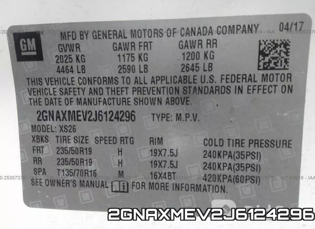 2GNAXMEV2J6124296 фото 10