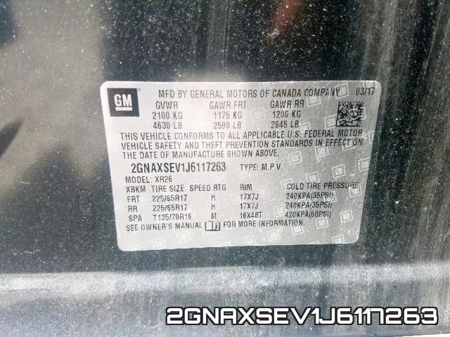 2GNAXSEV1J6117263 фото 2