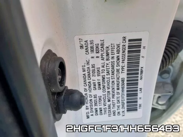 2HGFC1F31HH656483 фото 2