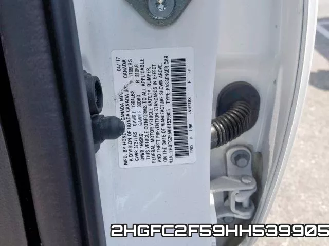 2HGFC2F59HH539905 фото 2