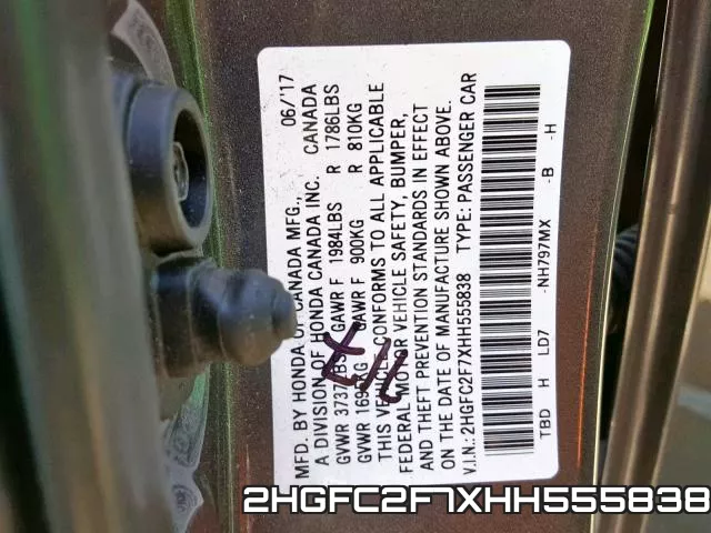 2HGFC2F7XHH555838 фото 2
