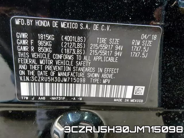3CZRU5H30JM715098 фото 2