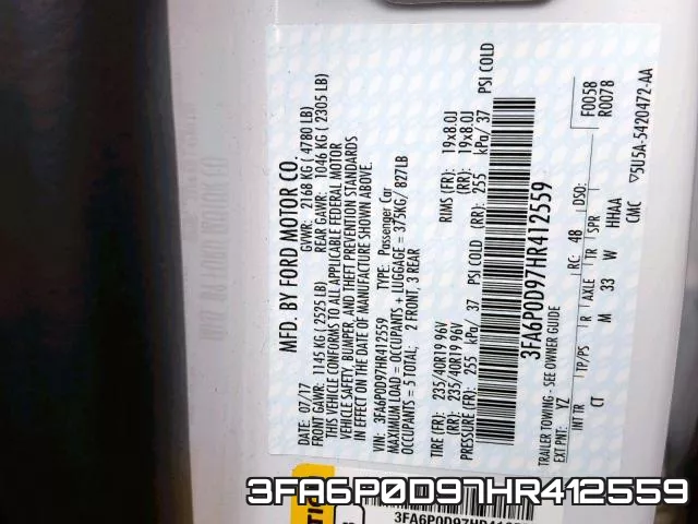 3FA6P0D97HR412559 фото 2