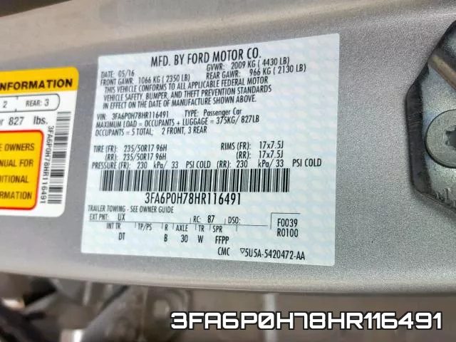 3FA6P0H78HR116491 фото 2