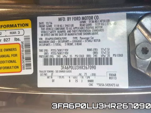 3FA6P0LU3HR267090 фото 2