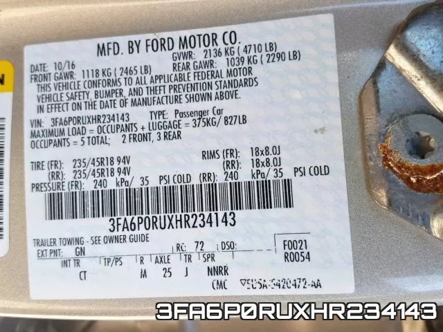 3FA6P0RUXHR234143 фото 2