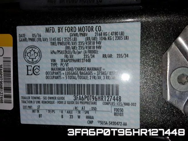 3FA6P0T96HR127448 фото 2