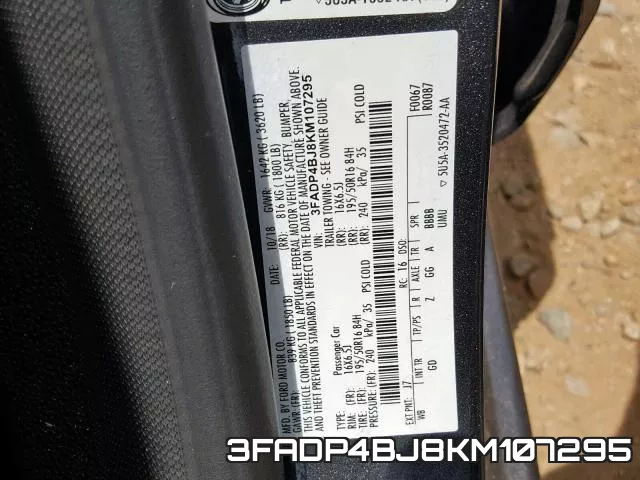 3FADP4BJ8KM107295 фото 2