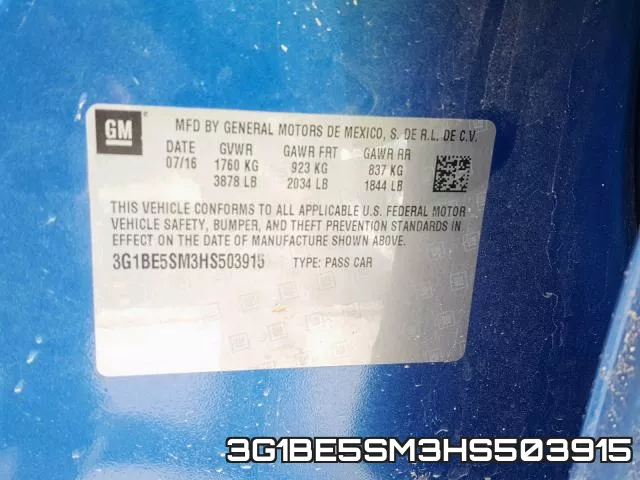 3G1BE5SM3HS503915 фото 2