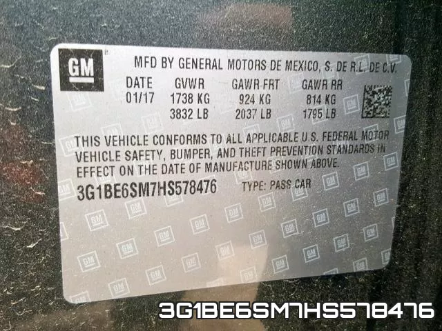 3G1BE6SM7HS578476 фото 2