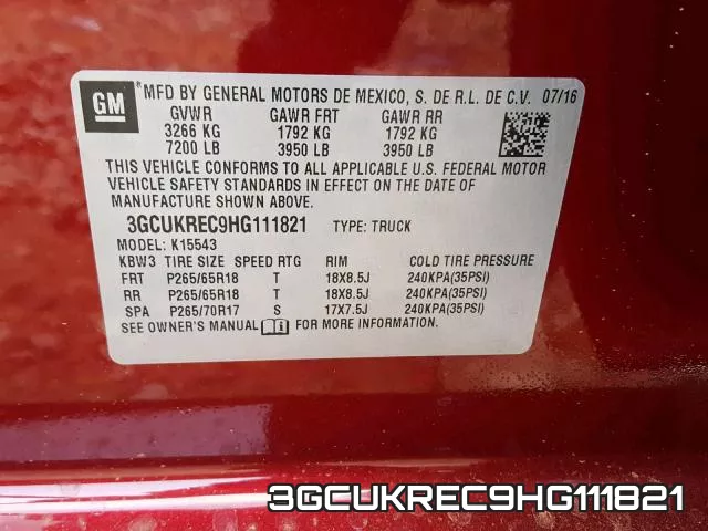 3GCUKREC9HG111821 фото 2