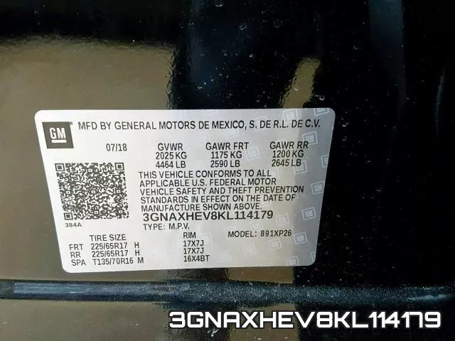 3GNAXHEV8KL114179 фото 2