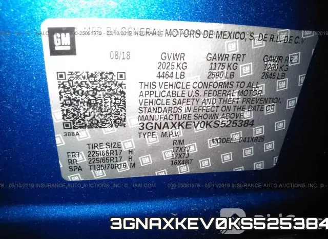 3GNAXKEV0KS525384 фото 10
