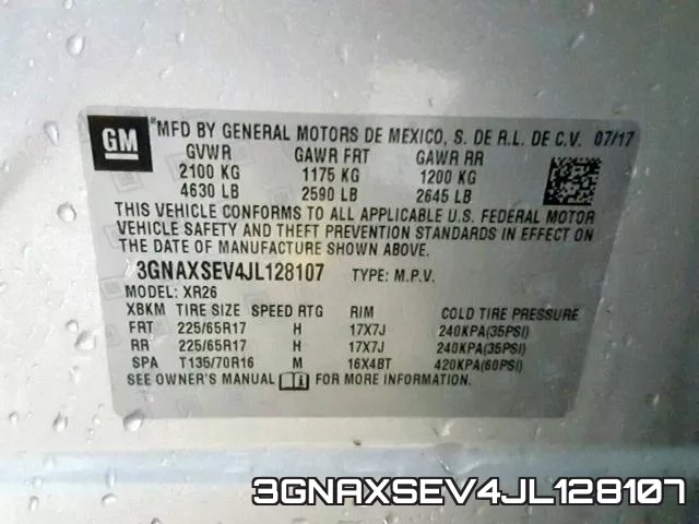 3GNAXSEV4JL128107 фото 2